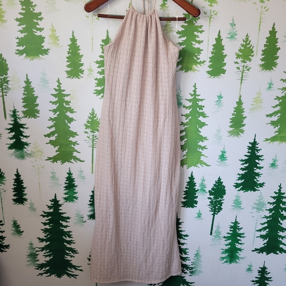 New Jessica Simpson Long Textured Long Halter Dress.